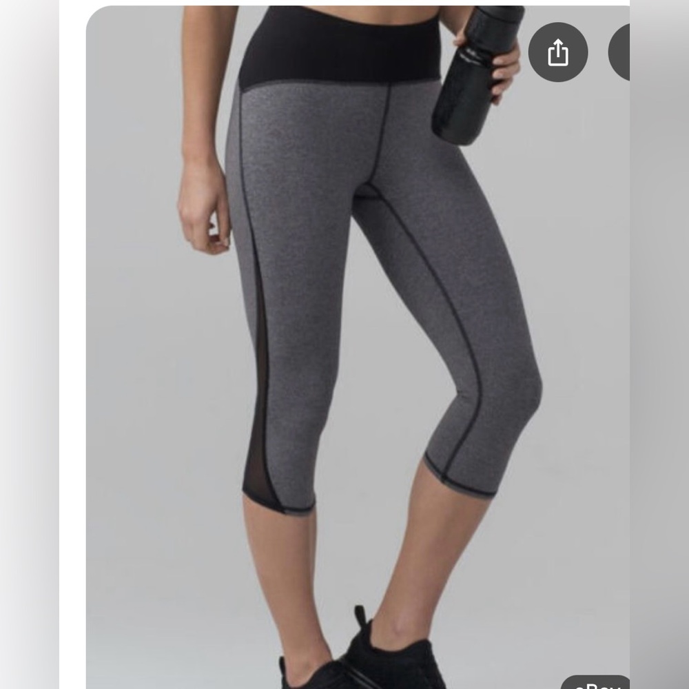 New without tags Lululemon Train Times Crop 17" Luxtreme High Rise Gray Black